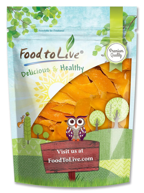 Food to Live Dried Mango Cheeks, 3 Pounds - Premium Quality, Unsweetened,