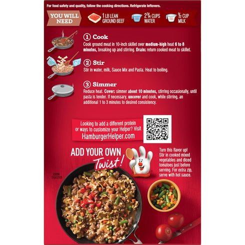 (6.2 oz 12 Pack) 3 Hamburger Helper Salisbury Pasta Meal - No Artificial Flavors, Ready in Easy Steps, Quick Meals