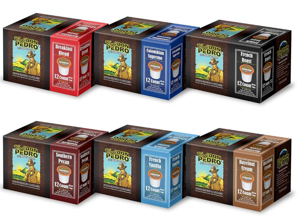 Cafe Don Pedro Variety Pack Arabica Low Acid Coffee Pods - Compatible