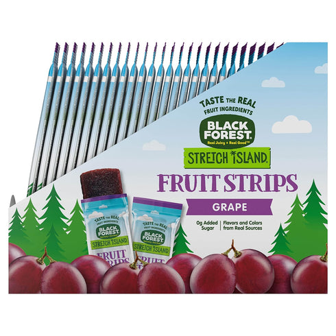 0.5 (Pack 30) Black Forest Stretch Island Fruit Strips, Grape Flavor, Ounce Strips