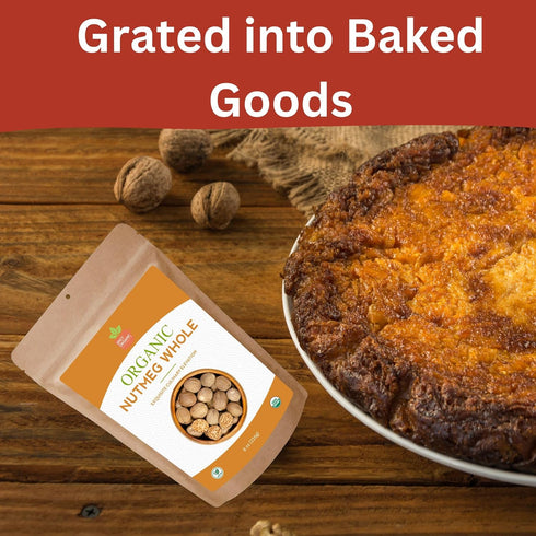 SPICY ORGANIC Ceylon Nutmeg Whole - 8 oz (40-50 nuts) - Certified USDA Organic Fresh Whole Nutmeg Spice