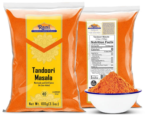 11-Spice 3.5oz (100g) Rani Tandoori Masala (Natural, No Colors Added) Indian Blend ~ Salt Free | Vegan | Gluten