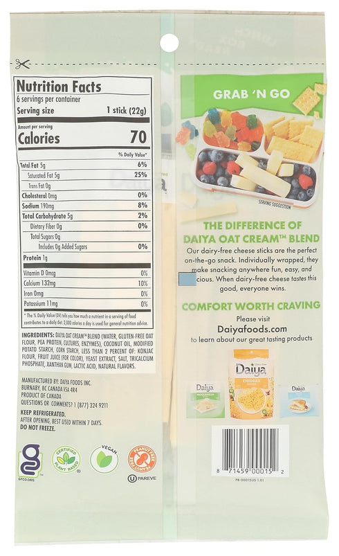 Mozzerella 4.65 OZ DAIYA Dairy Free Style Cheese Sticks
