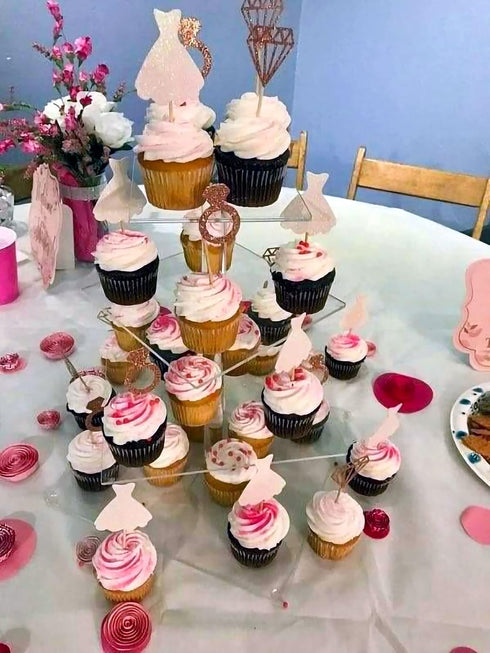 JeVenis 36 PCS Bride to Be Cupcake Toppers, Diamond Ring Wedding Dress Cupcake Toppers