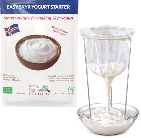 Cutting Edge Cultures Easy Skyr Yogurt Starter by Creamy, Healthy, Homemade Yogurt in Just 24