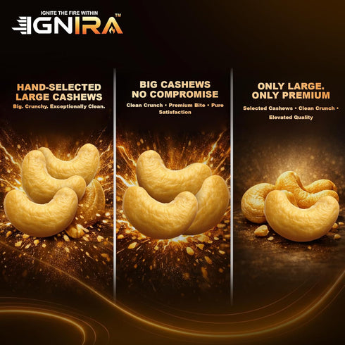 Pack 1 (1.76oz) IGNIRA Cheese Wasabi Cashew Nuts Roasted Cashew Nuts with Plant-Based Cheese & Wasabi Flavor, Savory