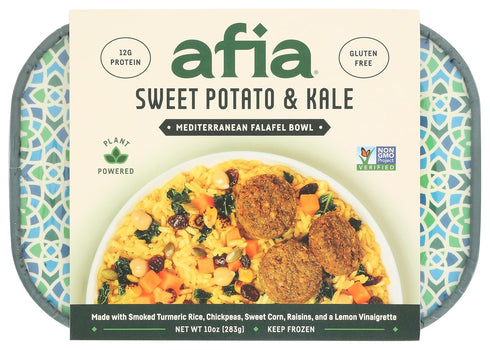 Afia, Frozen Bowl Mediterranean Falafel Sweet Potato Kale, 10 Ounce