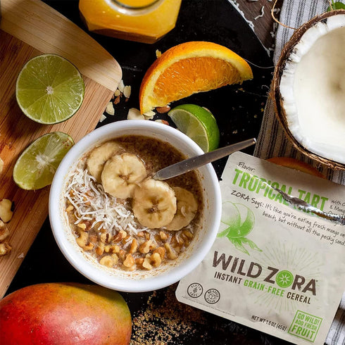 Wild Zora Instant Grain-Free Hot Cereal - Paleo Friendly Breakfast, Oatmeal Substitute, Gluten Free, 5-Pack Variety