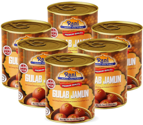 Rani Gulab Jamun Round (w/ Cardamom Flavored Sugar Syrup) 35.3oz (2.2lbs) 1kg,