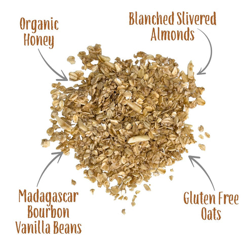 2 lb, Laura's Gourmet Granola Vanilla Almond Crunch, Gluten-Free Oats, Vegetarian, Dairy & Soy Free Snack, Organic