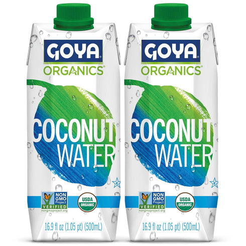 Goya Organic 100% Pure Coconut Water, Tropical Hydration for Smoothies, Mocktails, and