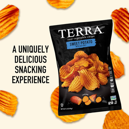 2 Oz (Pack 8) Terra Vegetable Chips, Sweet Potato with Sea Salt Vegetable Chips