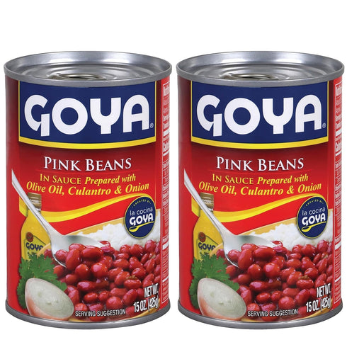 Goya Pink Beans Canned in Sauce, Ready-to-Serve, Seasoned, Flavorful Habichuela Rosada, Pantry