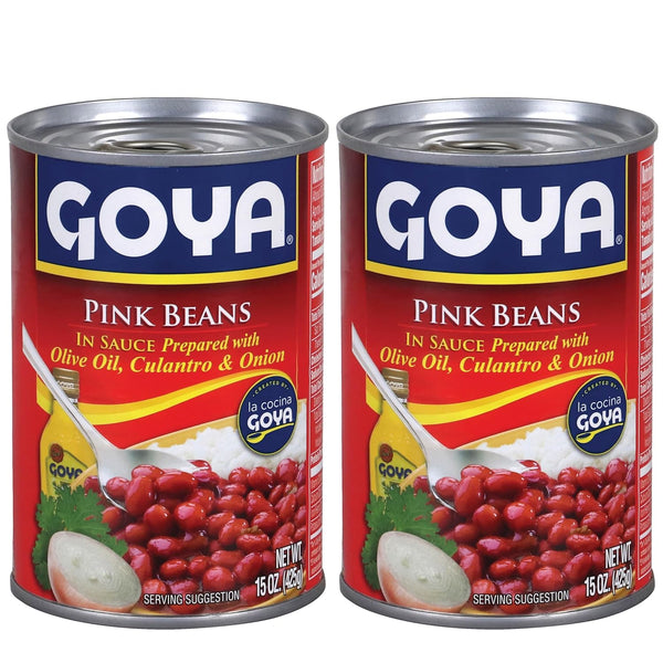 Goya Pink Beans Canned in Sauce, Ready-to-Serve, Seasoned, Flavorful Habichuela Rosada, Pantry