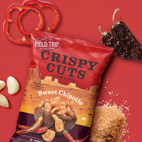 1 (12 Count) Field Trip Keto Diet Friendly, Low Carb, Sweet Chipotle Pork Rinds, Ounce