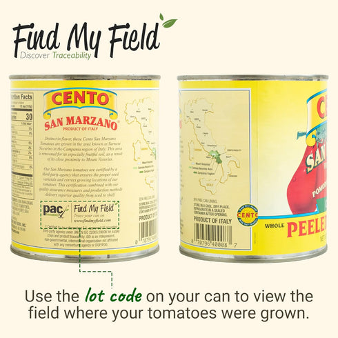 Cento 28 Oz (Pack 6), Certified San Marzano Whole Peeled Tomatoes, of Canned Plum Tomatoes in Thick Puree with Basil