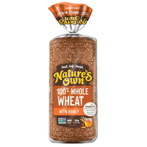 by Nature's Own Nature's Own 100% Whole Wheat Bread with Honey, Sliced Whole Wheat Sandwich