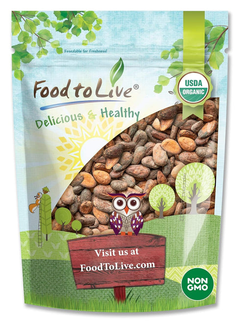 Food to Live Organic Cacao Beans, 2 Pounds - Non-GMO, Keto, Vegan,