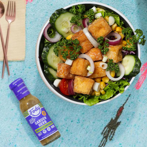 8 Oz, Fody Foods Garden Herb Salad Dressing, Garlic and Onion Free, Low FODMAP Certified, Gut & IBS Friendly, Vegan