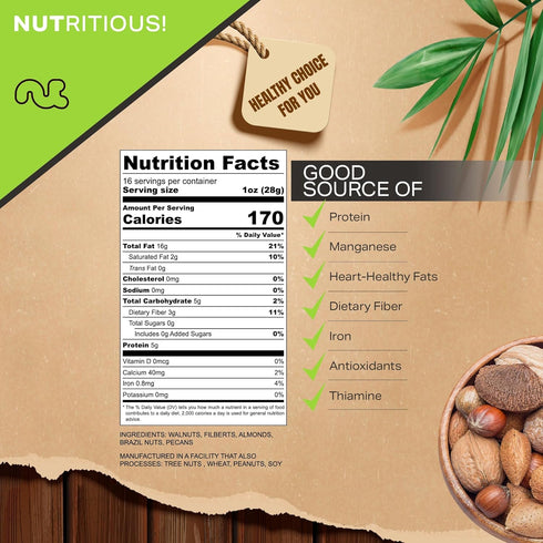 Filberts, (16oz 1 LB) Packed NUT CRAVINGS - Mixed Nuts (In Shell) Brazil, Walnuts, Almonds, Pecans - Fresh