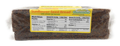 Pack 17.6 oz (3-Pack) Mestemacher Natural High Fiber Bread Variety Fitness, Rye & Sunflower Seed Whole Grain, Vegan