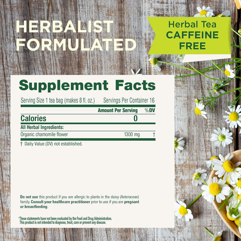 16 Traditional Medicinals Organic, Chamomile Tea - Supports Stress Relief and Relaxation - Kosher, Non-GMO