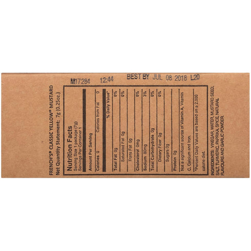 French's Packets, 7 (200 count) Classic Yellow Mustard g