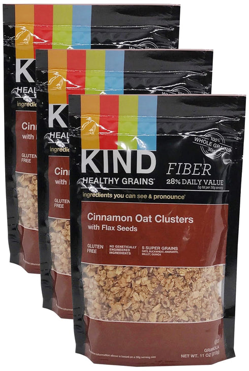 KIND Healthy Grains Clusters, Cinnamon Oat with Flax Seeds, 11 oz (Pack