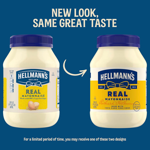 HELLMANN'S 1 Omega-3 30 oz Mayonnaise Real Mayo ct For A Creamy Sandwich Spread or Condiment Rich in ALA, Gluten Free