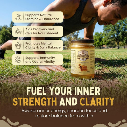 DOSE OF NATURE Pack Immunity 50 Raw Honey with Bee Bread | Small Batch, Unfiltered Superfood Honey for Energy & Stamina