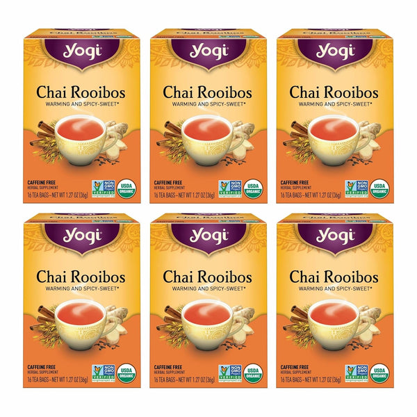 Yogi Tea Chai Rooibos Tea - 16 Tea Bags per Pack (6