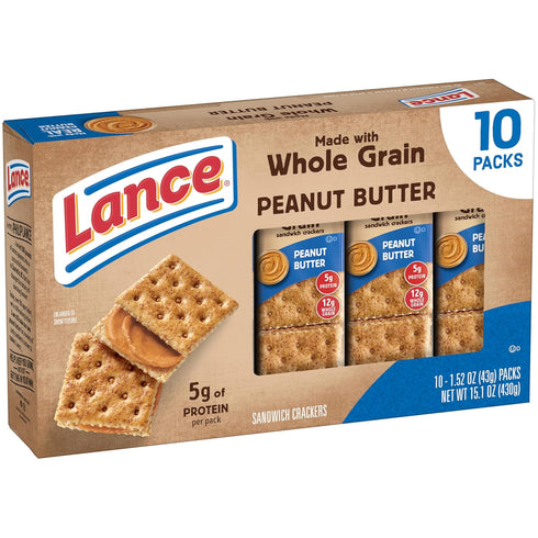 10 Count 1.52 Oz Lance Baked with Whole Grain Peanut Butter