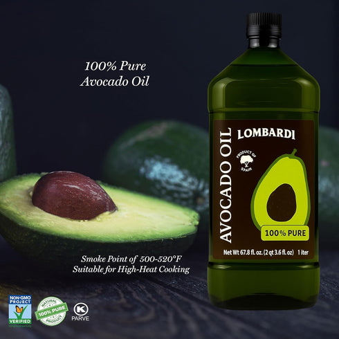 100% 2 LOMBARDI Pure Avocado Oil for Cooking - L