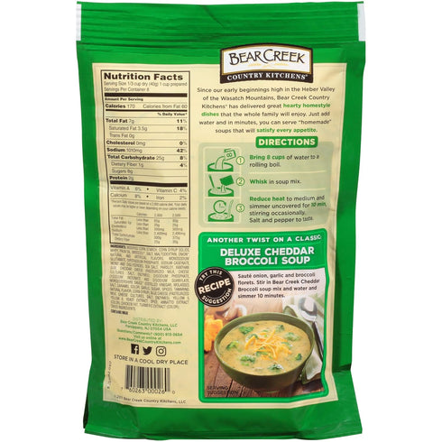 11.2 (Pack 6) Bear Creek Soup Mix, Cheddar Broccoli, Ounce