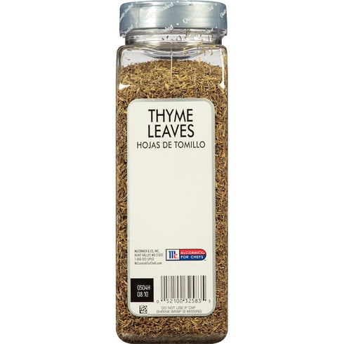 McCormick Culinary Thyme Leaves, 6 oz - One 6 Ounce Container of Dried Thyme Leaves, Perfect for Soups, Meat and Seafood Entrees