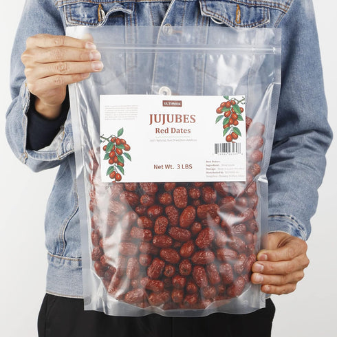 3LB/1359g,Selected Delicious,100% Premium Jujube Red Dates Dried Fruit,Big & Natural