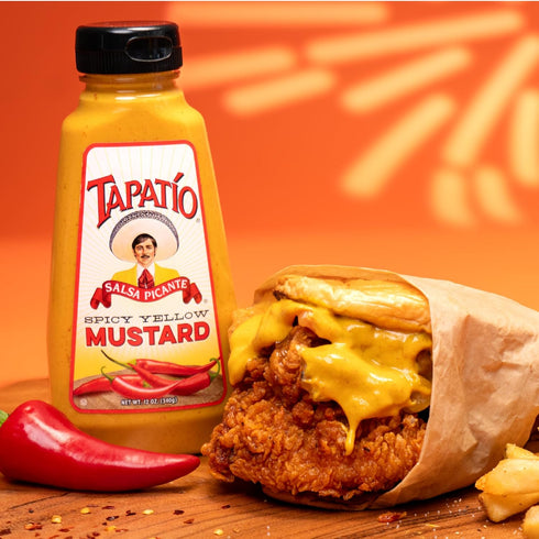 Morehouse 12oz Tapatio Spicy Yellow Mustard - - Bottle