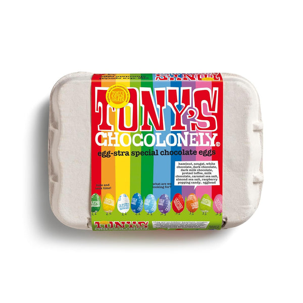 Tony's Chocolonely 12 Mini Easter Eggs Assortment in Foil - Fairtrade Belgian