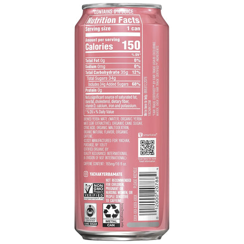 Yachak 16 Oz (Pack 12) Yerba Mate Drink, Passionfruit, Fl