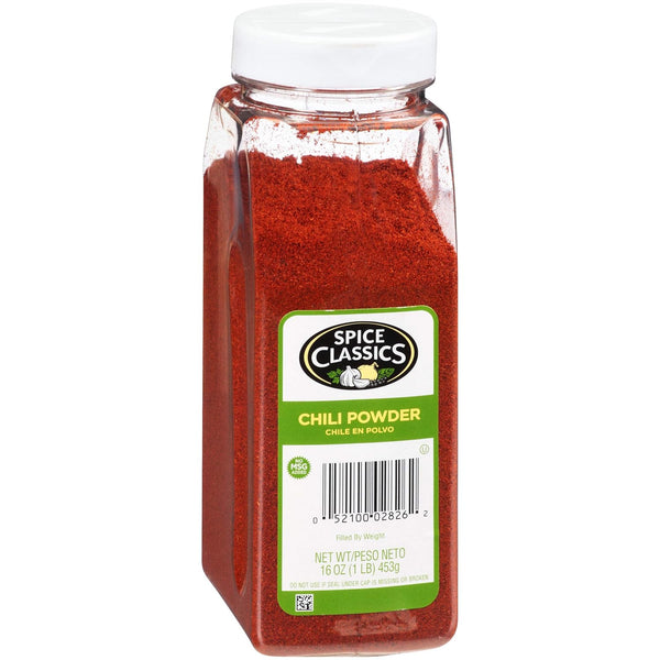 Spice Classics Chili Powder, 16 oz - One 16 Ounce Container of