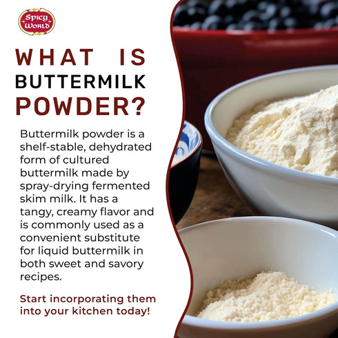 Spicy World 1.5 LB 4.5% Premium Buttermilk Powder - Made in USA from Sweet Cream, Non-GMO, Milkfat, Perfect