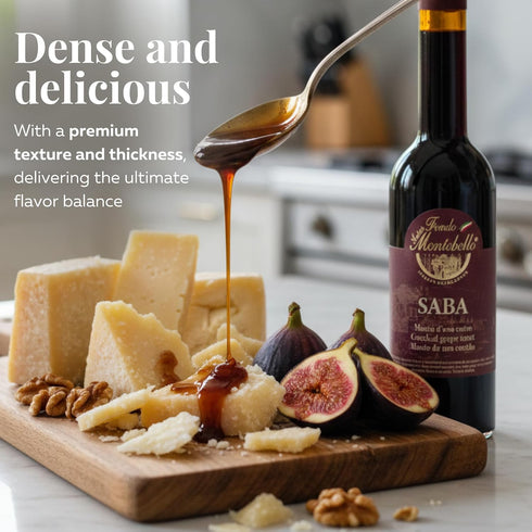 8.45 oz (250ml), Premium Saba Cooked Grape Must Made in Italy fl by FONDO MONTEBELLO, High Density Balsamic Reduction