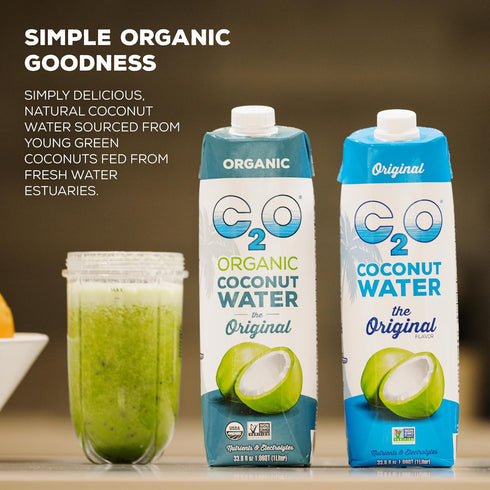 C2O (6 Pack) 6 Packs, 33.8 OZ - Organic Coconut Water, The Original Flavor - Made with Fresh Coconut Water - Plant