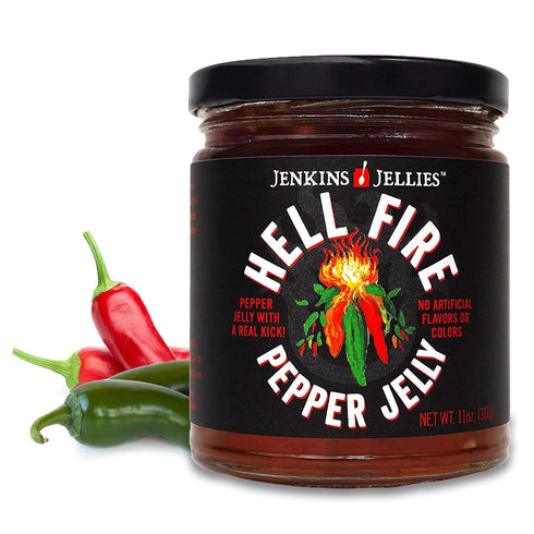 Jenkins Jellies Hell Fire Hot Pepper Jelly - Sweet & Spicy Jalapeo