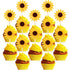60 Pieces Sunflower Cupcake Toppers, Yellow Flower Cake Picks for Wedding Party Supplies