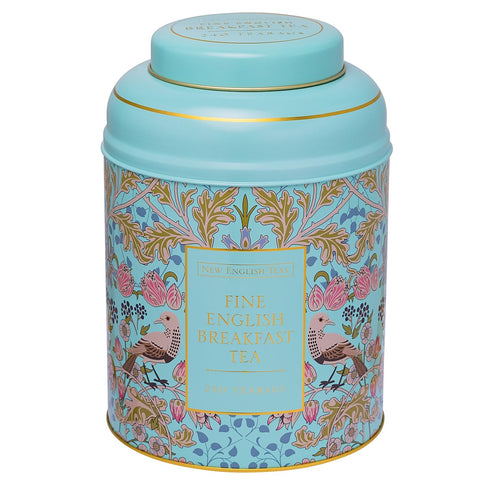 New English Teas Song Thrush & Berries Tea Tin in Mint Green