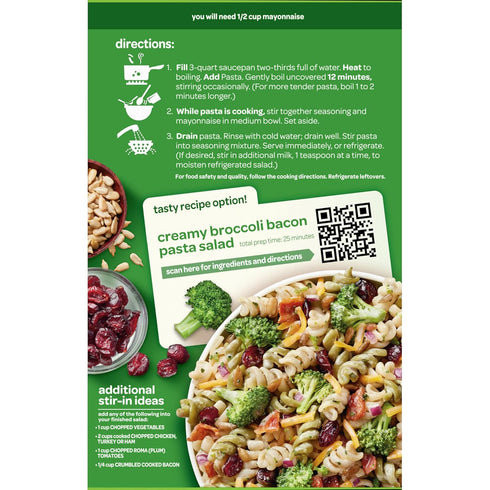 7.5 Oz (12-Pack), Suddenly Salad Broccoli Parmesan, Quick and Easy Dish, Rich and Creamy Seasoning Mix, Just Add