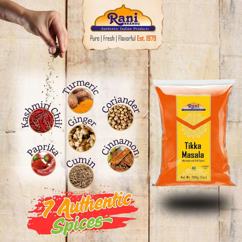 7-Spice 7oz (200g) Rani Tikka Masala Indian Blend ~ All Natural | Salt-Free | Vegan | No Colors | Gluten Friendly |