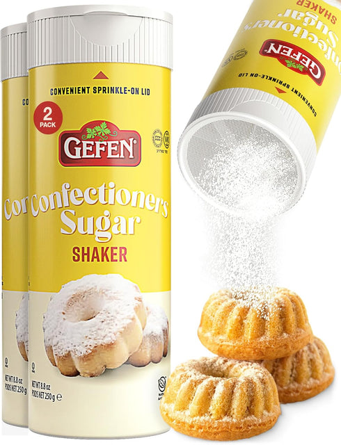 Gefen Confectioners Sugar Shaker, 8.8oz (2 Pack) | Powdered Sugar | Corn