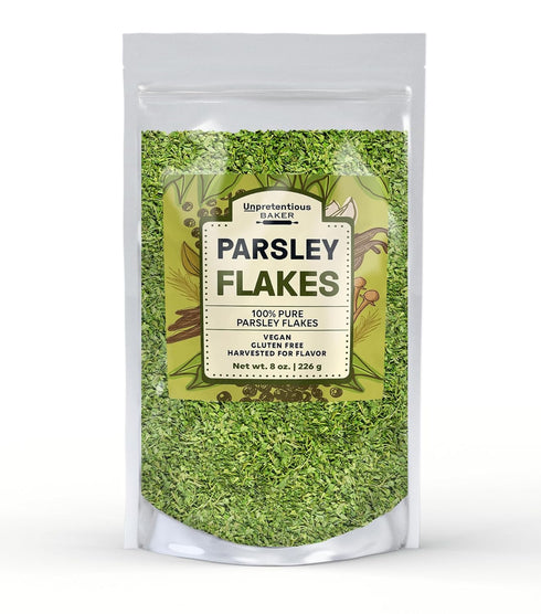 Unpretentious Parsley Flakes - Culinary Staple, Non-GMO, Bulk Size (8 oz)